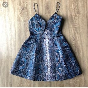 lovers + friends blue snakeskin dress